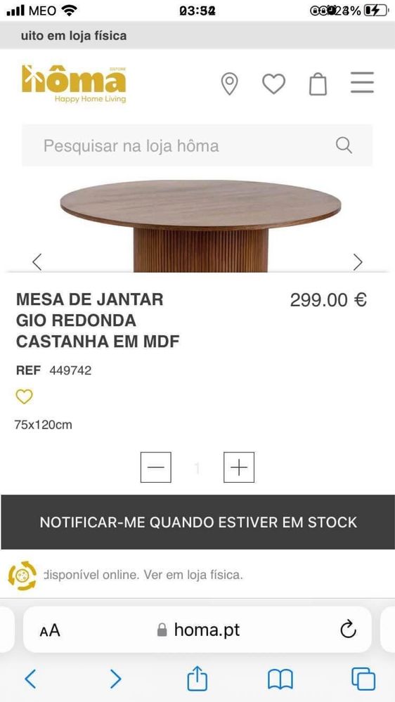 Mesa de jantar redonda castanha