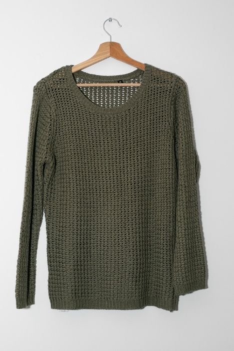 Sweter azurowy sweterek zielony ciepły miekki