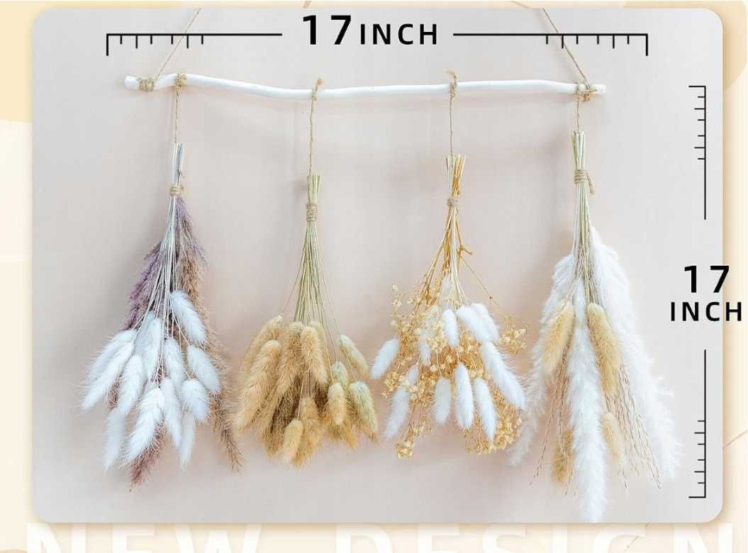 Zestaw Suszona trawa Pampas Boho ozdobna wazon naturalna dekoracja