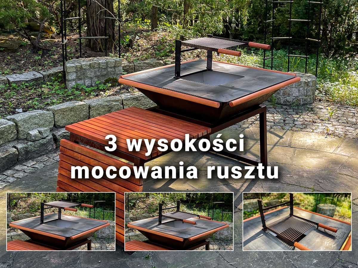Nowy Tepan-Grill 110 x 110 duży na drewno węgiel