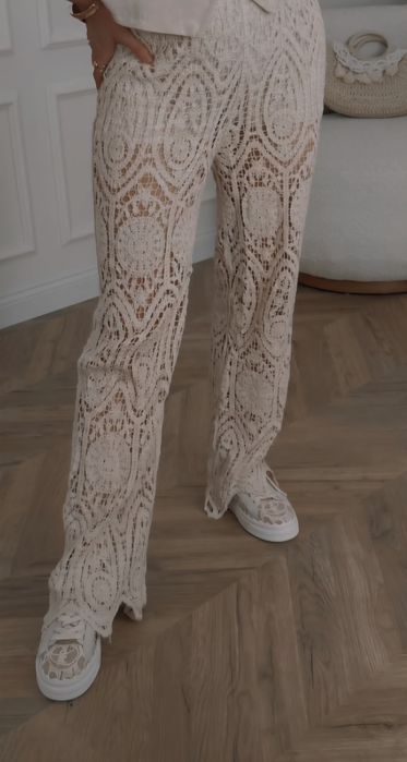 Piękne ażurowe spodnie boho. Cudne!!!