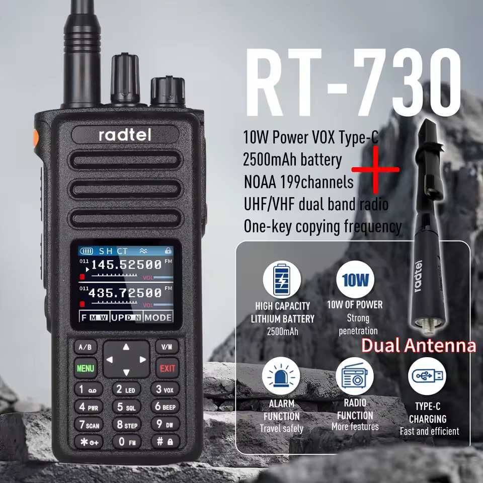 Radtel RT-730 10w Full Band FM AM UHF VHF Satcom Intercom Interphone