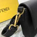 FENDI Double Baguette Bolsa de Ombro em Couro Legítimo, Nova.