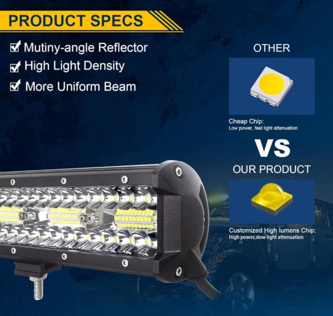 OŚWIETLENIE LED DO SAMOCHODU Auxtings LED Light Bar
57cm, 23 całe, 480