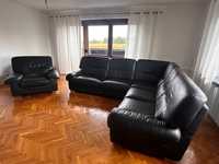 Sofa skórzana w kolorze czarnym