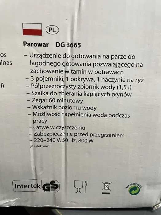 Urządzenie do gotowania na parze PAROWAR CLATRONIC DG3665 3 poz. 800W