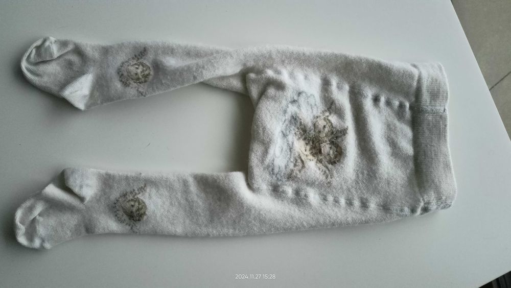 Rajstopy rajstopki wełniane norweskie SAFA śliczne aniołki 0-3m 1złwys