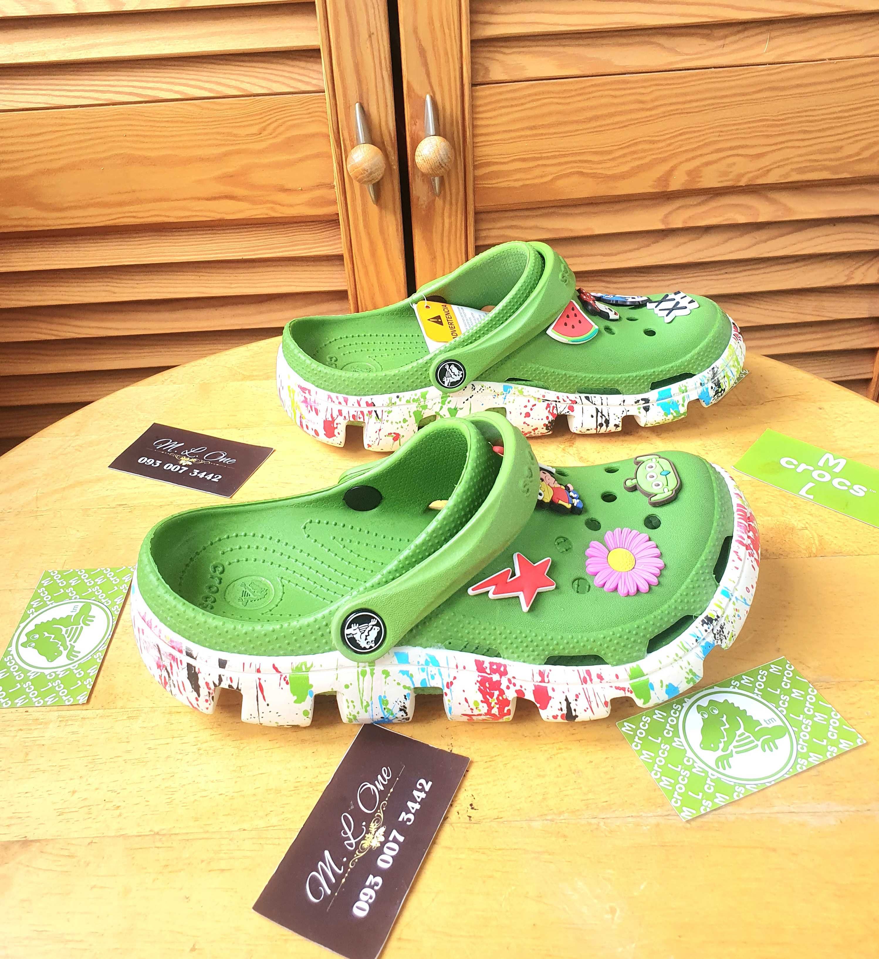 Crocs Duet Sport Clog Original Green кляксы кроксы дует спорт клоги