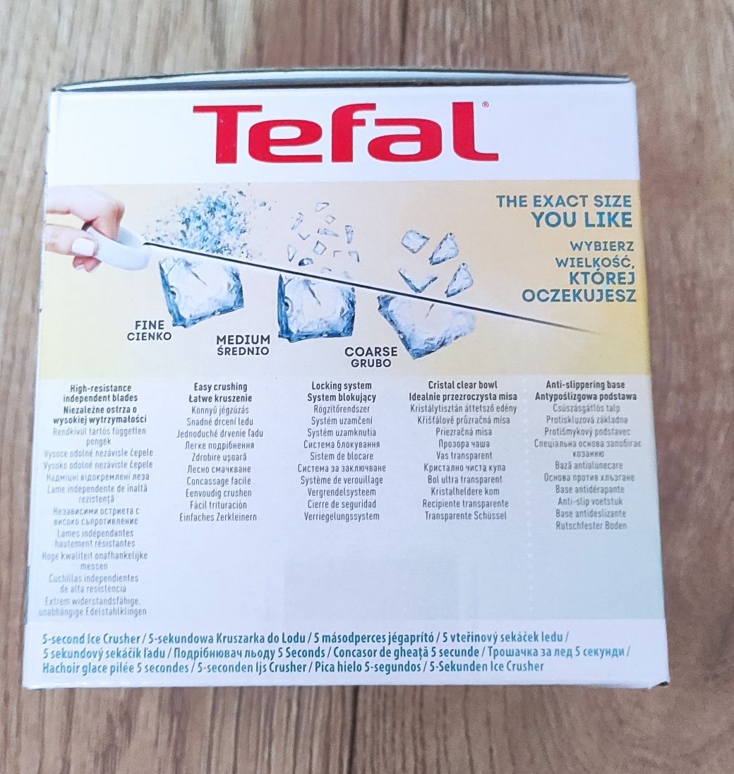5 sekundowa kruszarka do lodu Tefal nowa