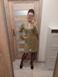 Sukienka zamszowa, 38, khaki, stan idealny