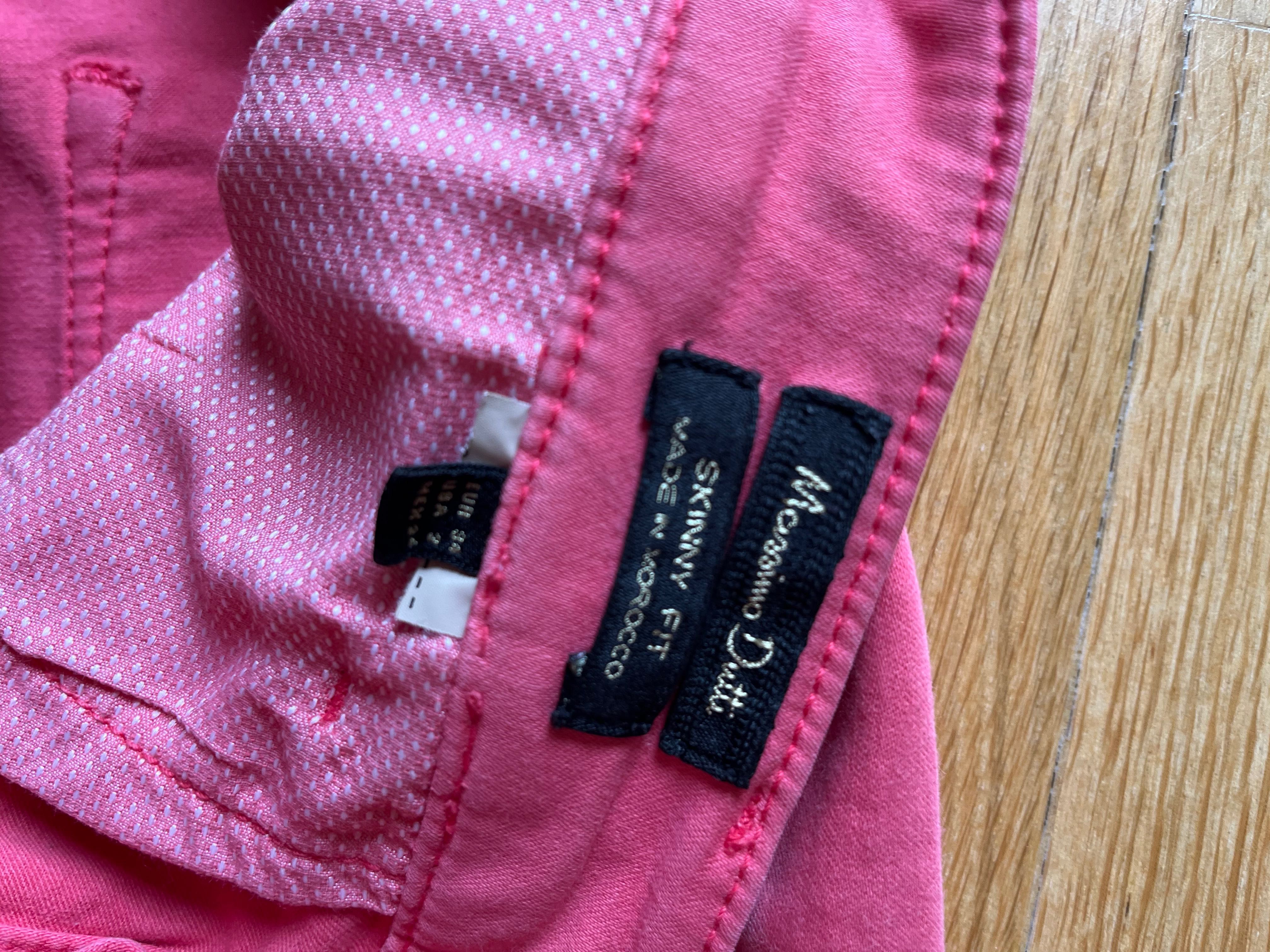 Spodnie różowe Massimo Dutti skinny fit