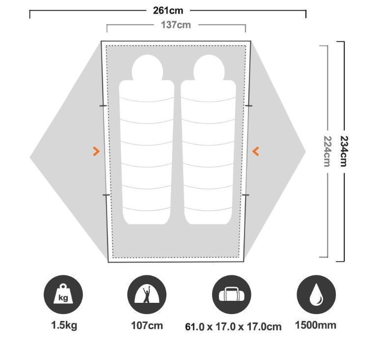 Ультралегкая палатка Marmot Tungsten UL 1P / 2P / 3P (MSR Hubba Hubba)