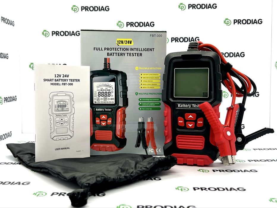 Тестер акумуляторних батарей Foxsur FBT-300 (12V, 24V)