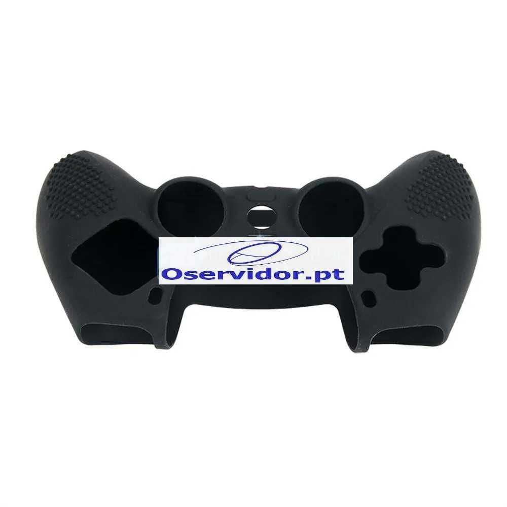 Capa Protetora de Silicone para Comando PS5 Dualsense - Preto/Branco