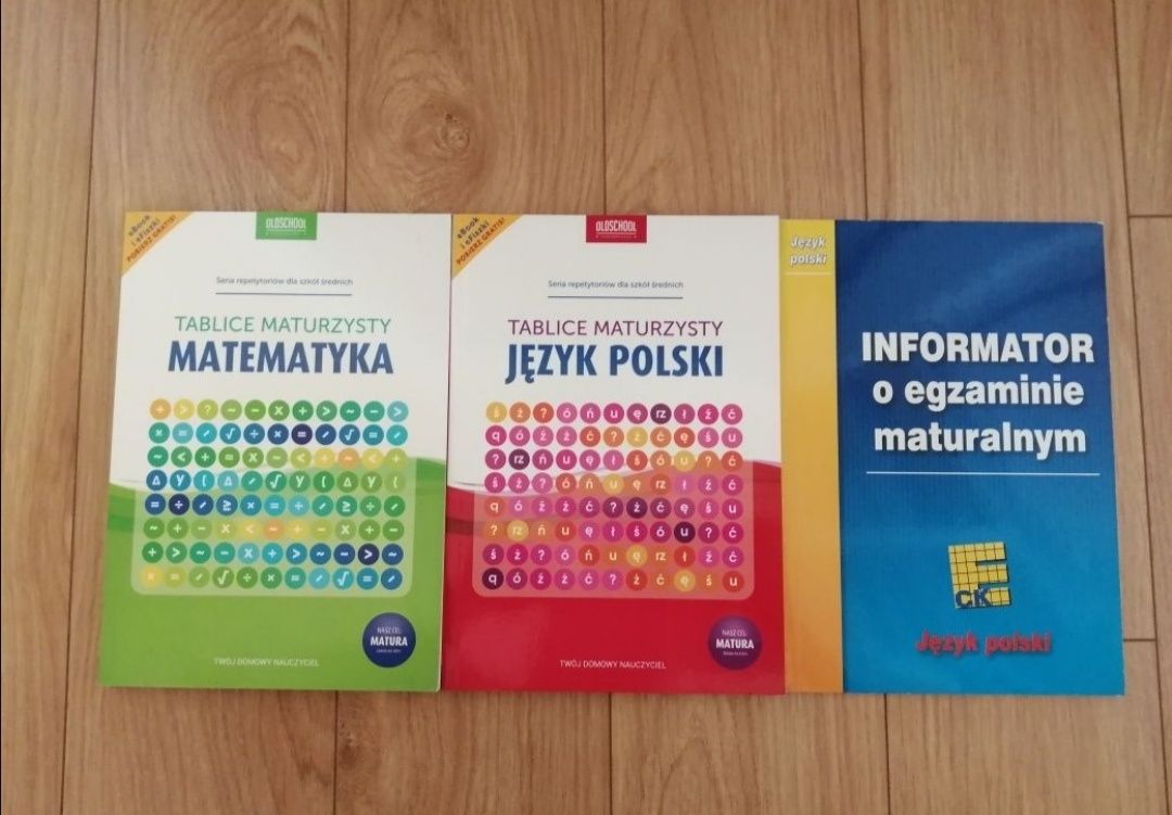 Tablice maturzysty język polski, matematyka, informator maturalny