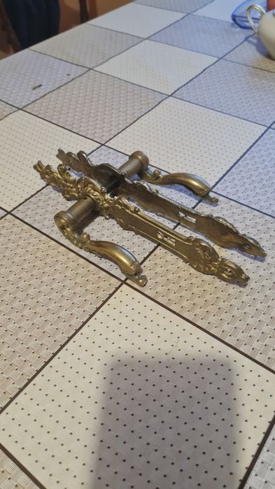 Klamka mosiężna komplet