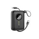 Powerbank Dudao K14/10000mAh z kablami USB-C / Lightning - czarny