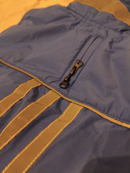 Kurtka dla psa ciepła polar zapinana niebieska odblaskowa