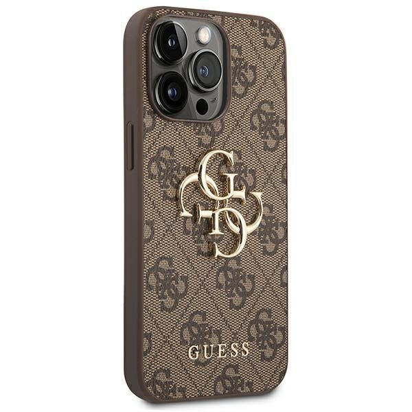 Etui Guess 4G Big Metal Logo do iPhone'a 14 Pro, Brązowe