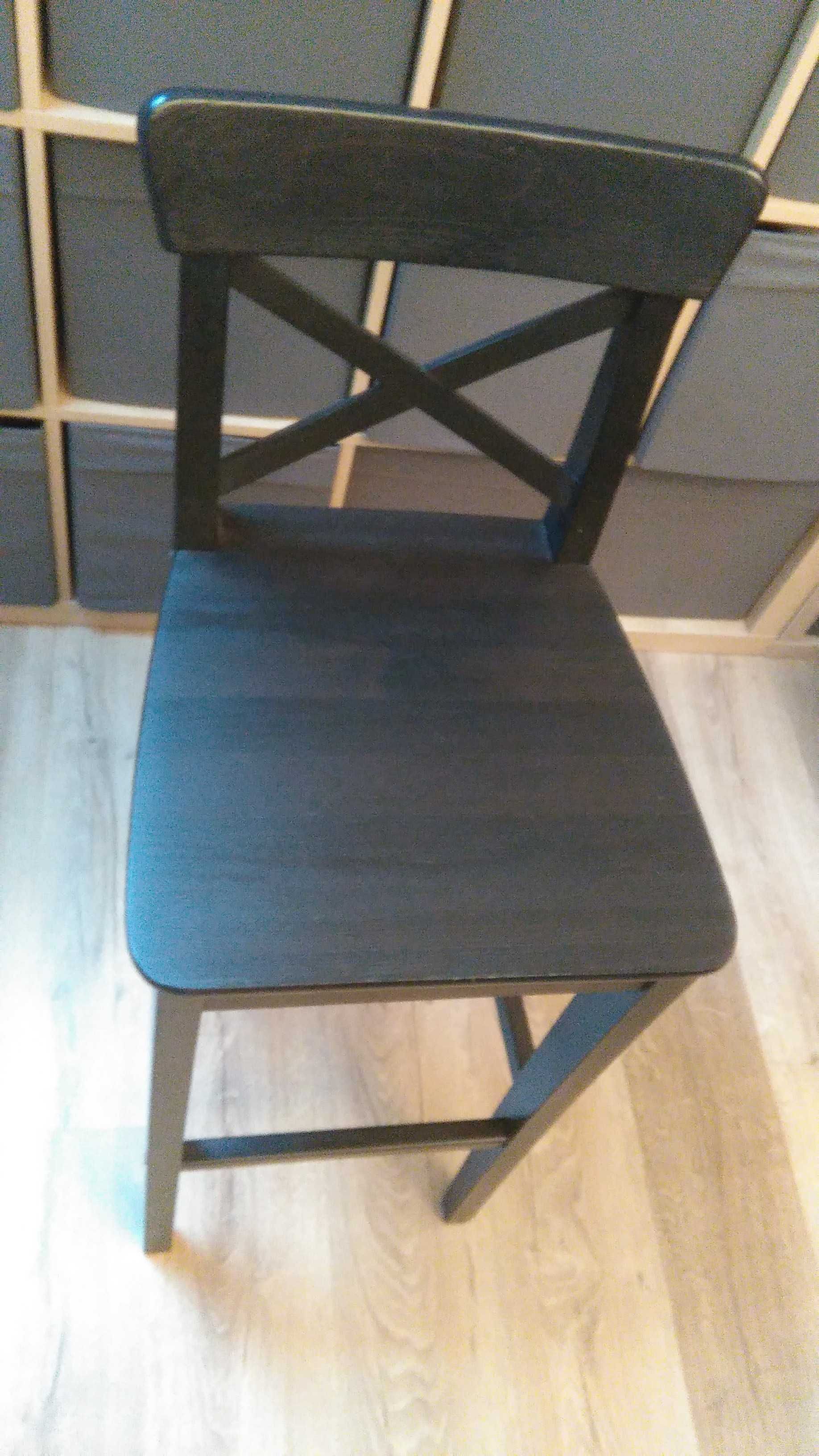 Sprzedam Stołki/Krzesła Barowe z Oparciem Czarne IKEA Model INGOLF