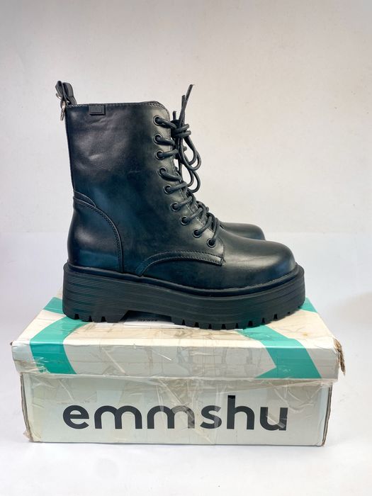 Emmshu Botas Com Plataforma Estilo Militar Bandit Black - 38 EU