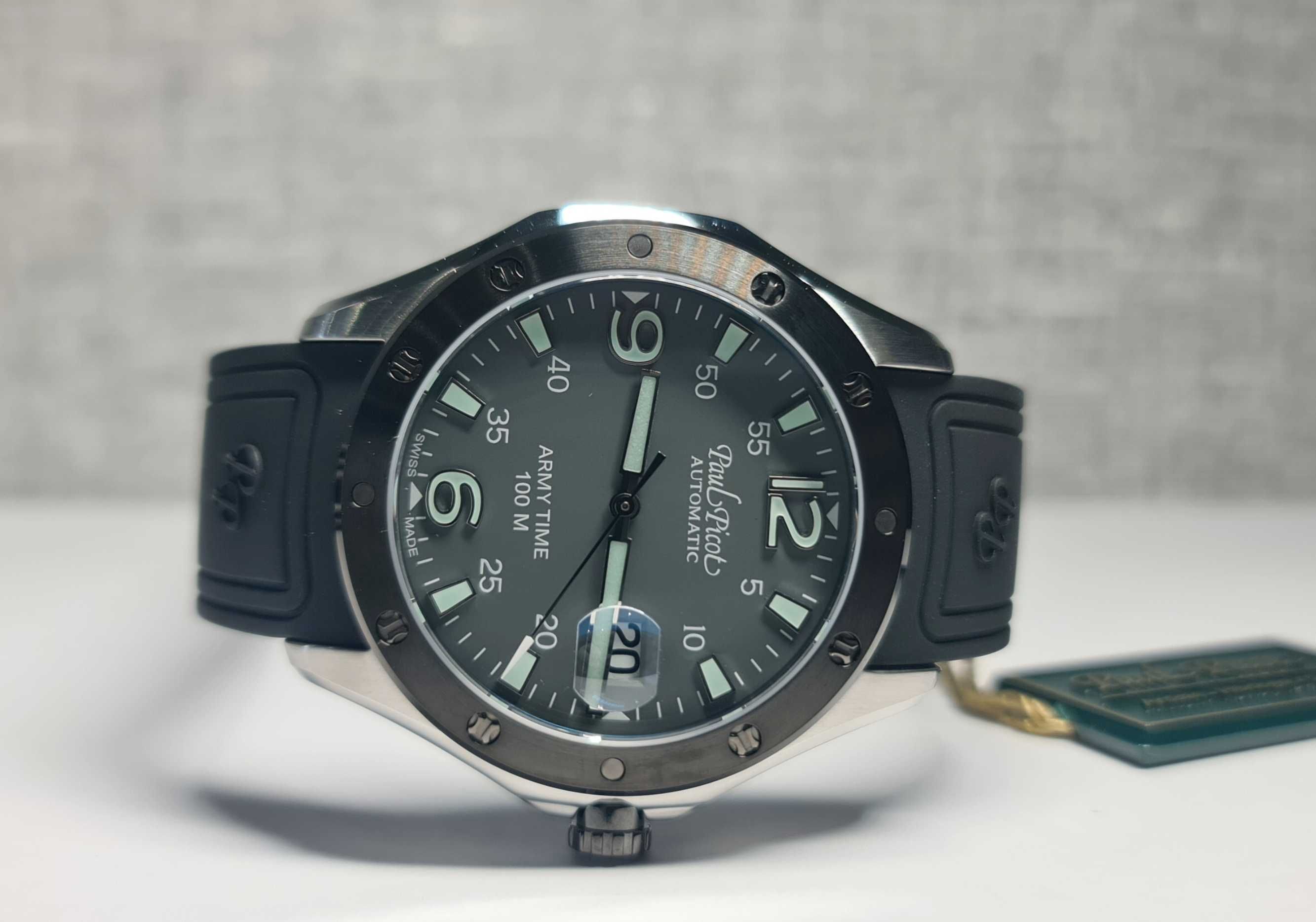 Чоловічий годинник Paul Picot Army Time Flyingstar P9153 Grey новий