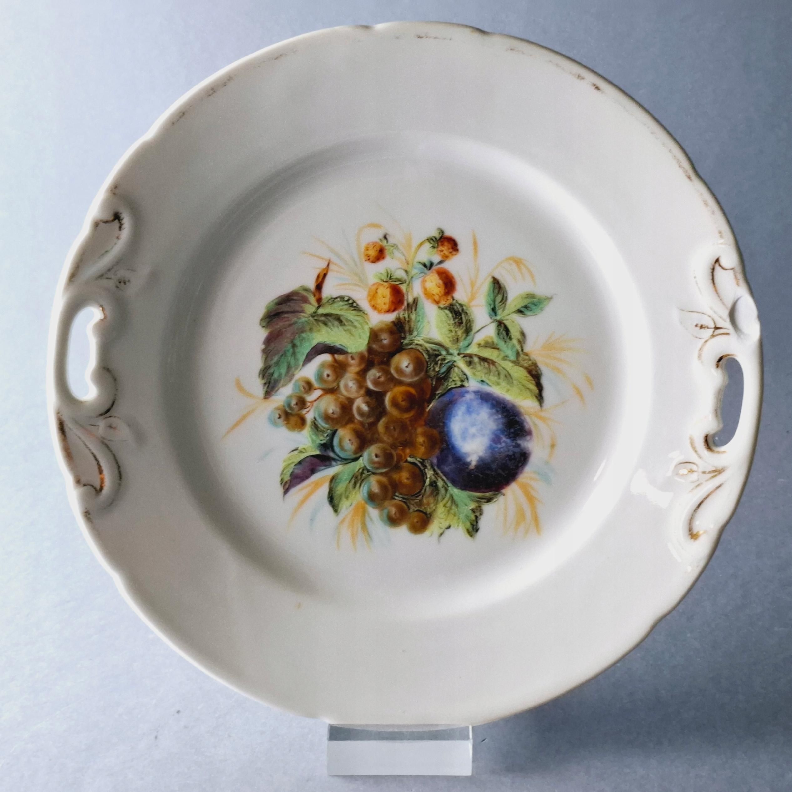 xix wiek malowana patera porcelanowa bpm buckaer owoce