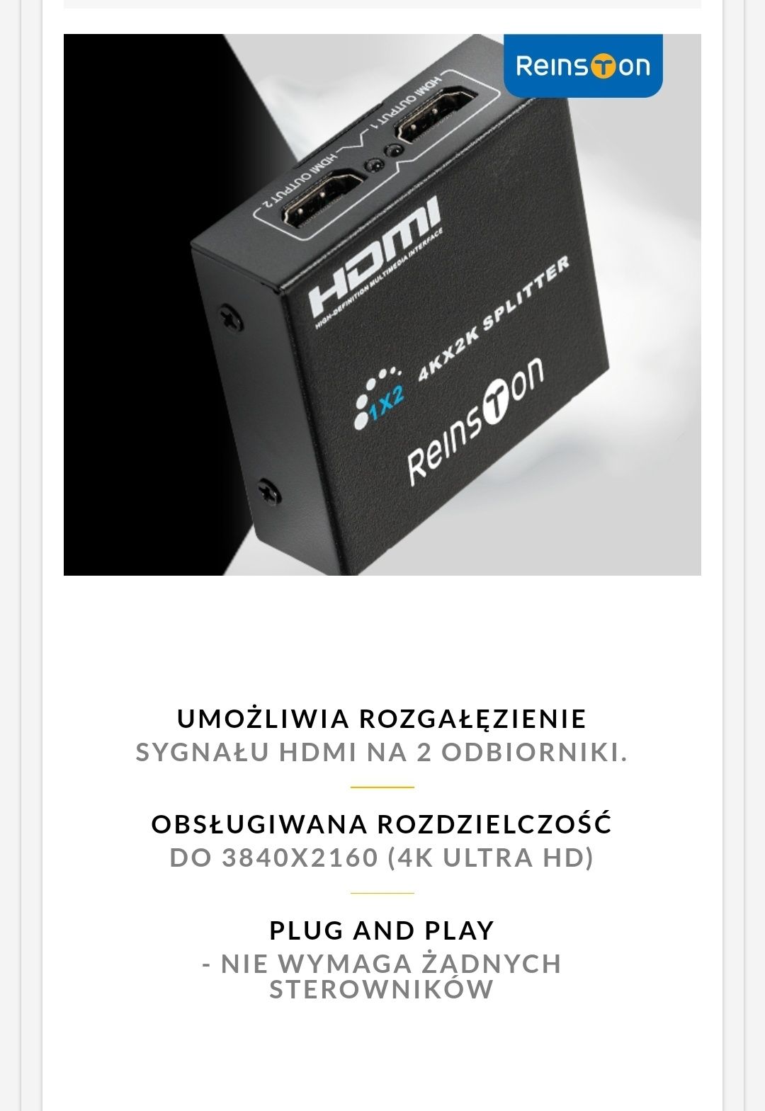 HDMI Splitter EDV006, Ultra 4k HD