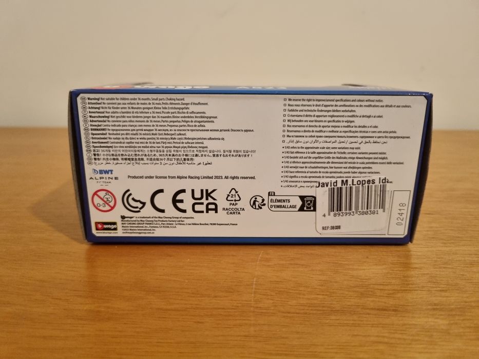 Bburago - BWT Alpine F1 Team - Esteban Ocon [esc 1:43]