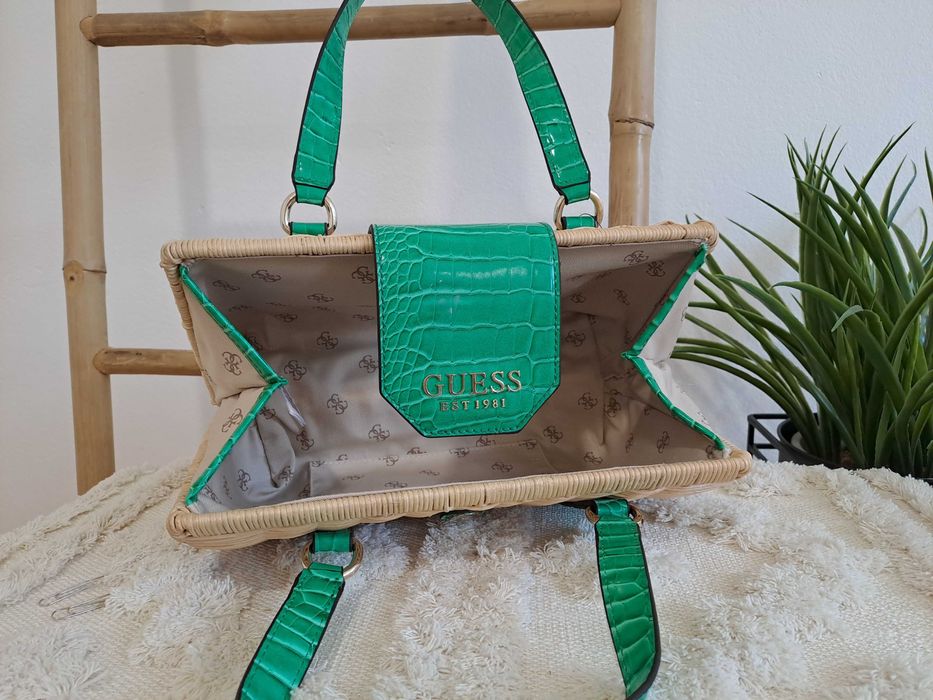 Mala Guess Verde Cesto Croco