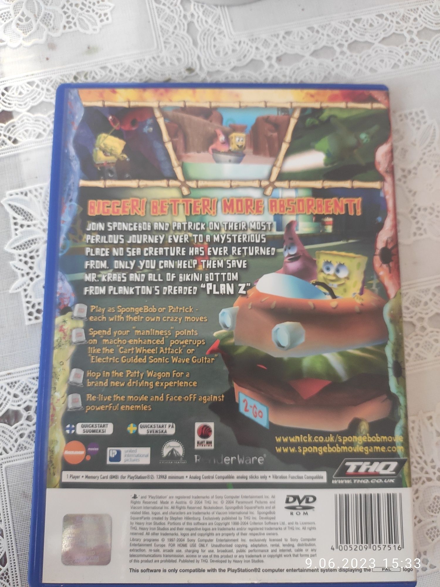 Gra SpongeBob Squarepants do PlayStation 2