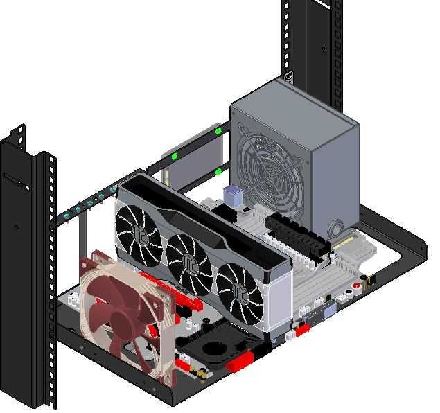 Obudowa RACK do szafy 19 cali R-CASE 1 PRO RAW / Serwer ATX / AIO 240