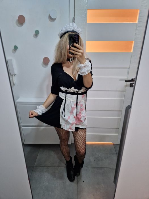 Pokojówka 4xl 48 5xl 50 przebranie kostium na Halloween karnawal bal