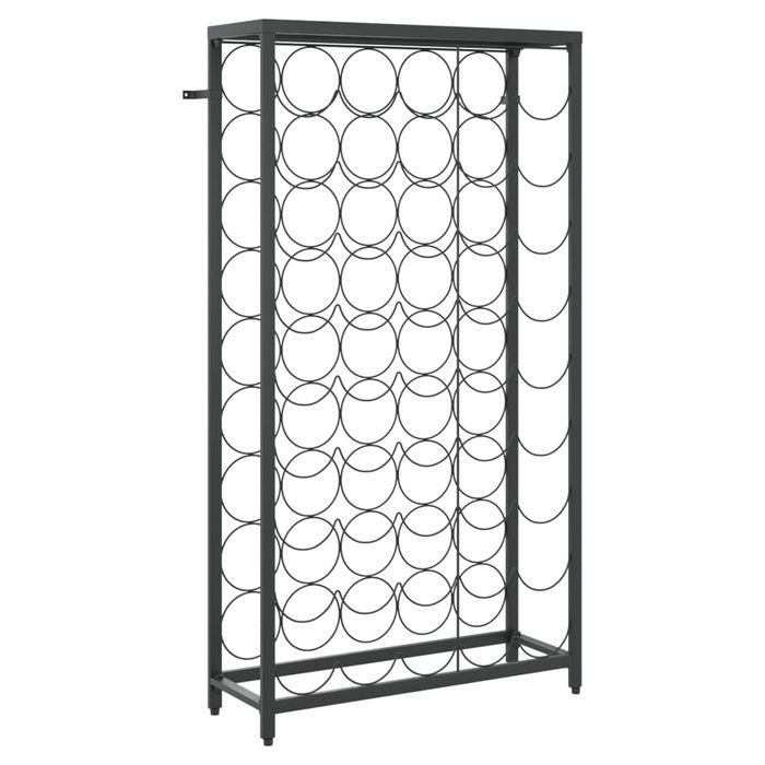 vidaXL Stojak na 45 butelek, czarny, 54x18x100 cm, kute żelazo