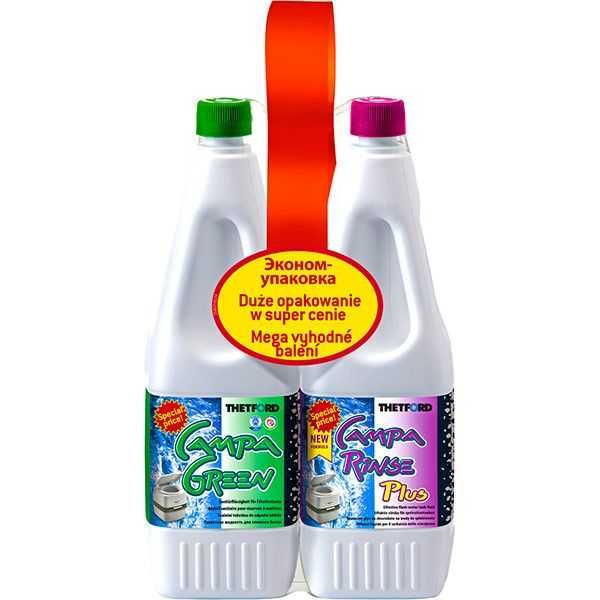 Рідина для біотуалета Thetford, Campa Green + Campa Rinse , 2x1,5 л