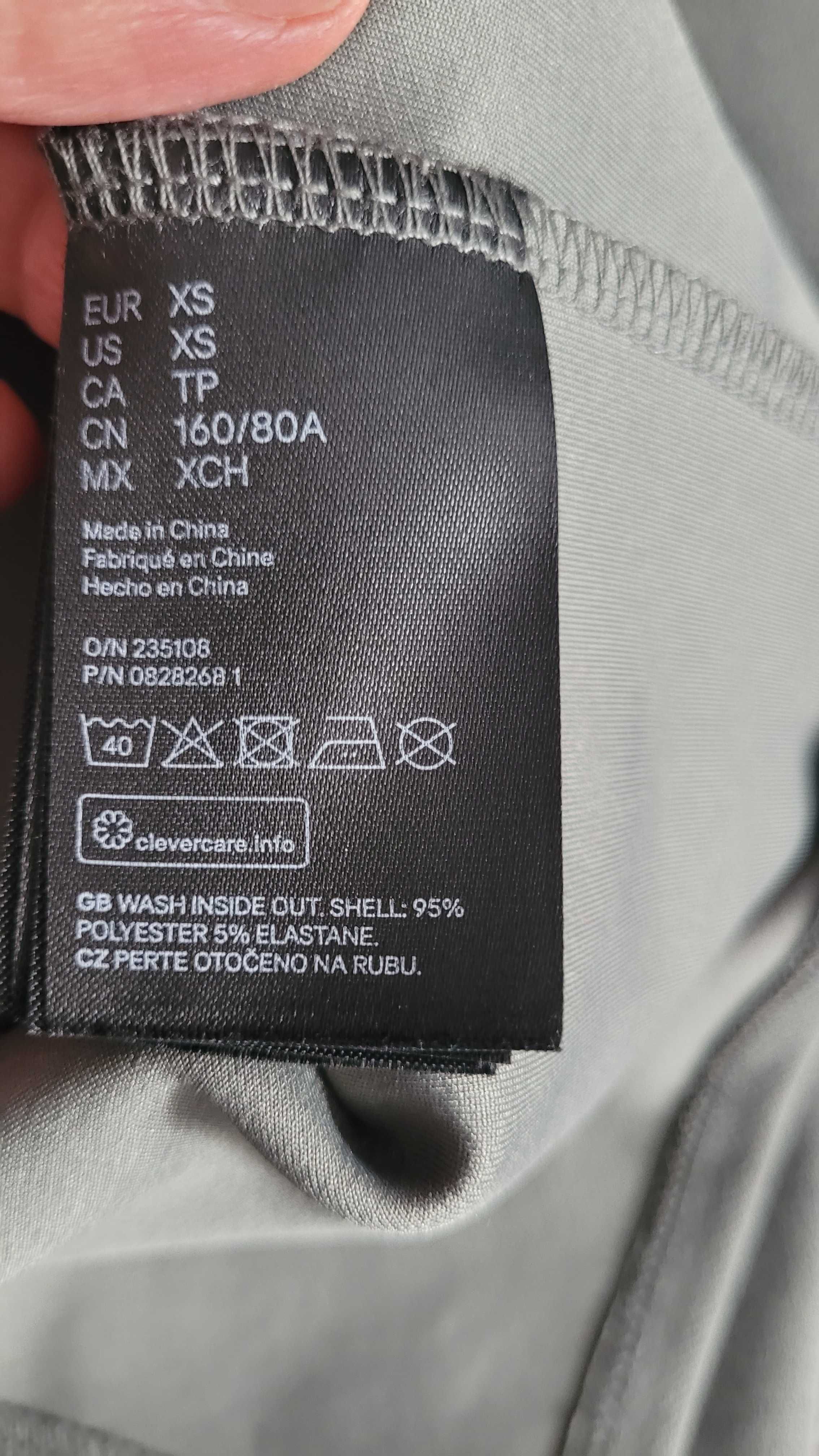 Sukienka biurowa oliwkowa, H&M, XS, dekolt V