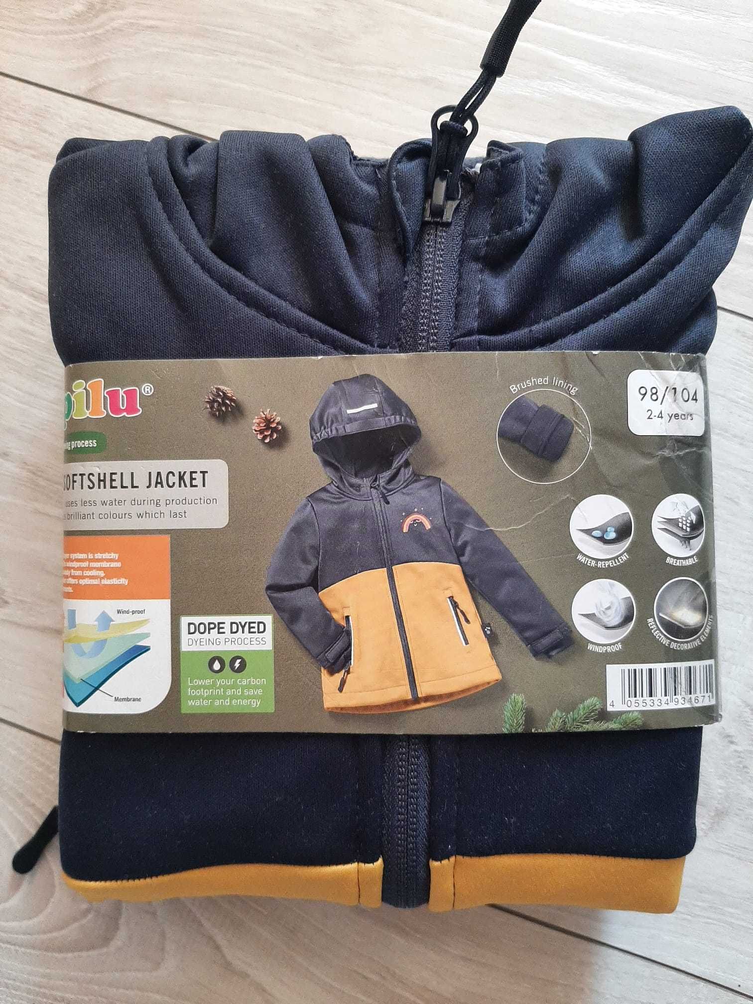 Lupilu nowa kurtka Softshell 98 104 kaptur jesień wiosna wiatrówka