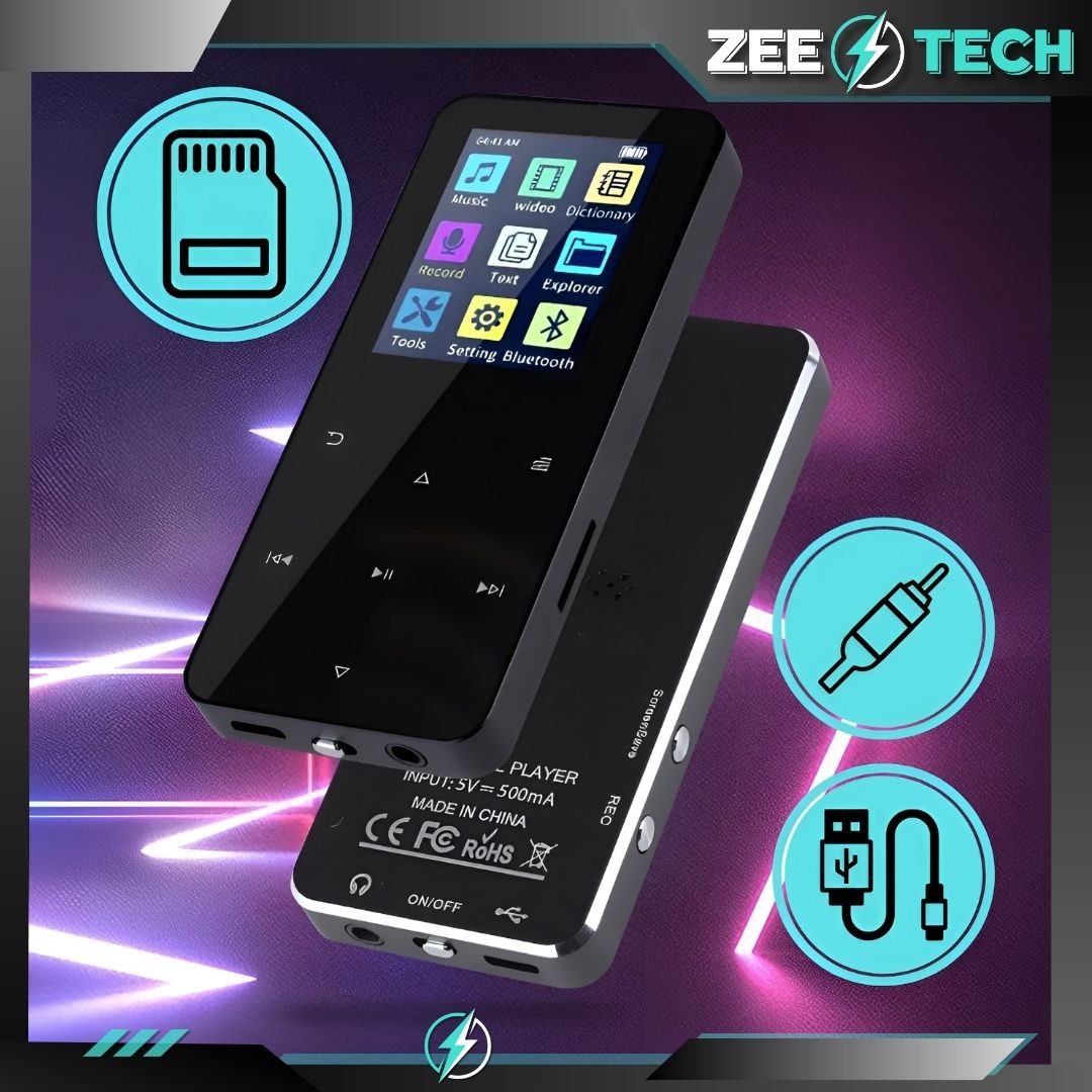 Odtwarzacz Mp3 Mp4 16Gb Bluetooth Głośnik Radio Dyktafon Słuchawki