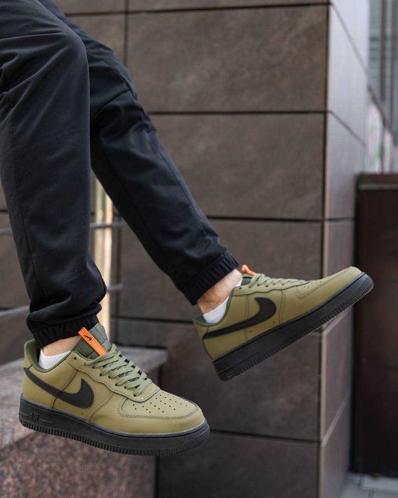 Кросівки Nike Air Force 1 07 Low Khaki/Black/Orange premium i96