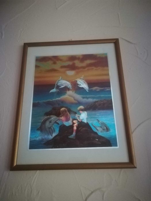 Black Week - Uroczy obrazek z parą dzieci i delfinami