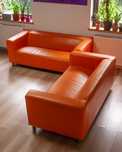 Sofa IKEA Klippan skórzana pomarańczowa x2