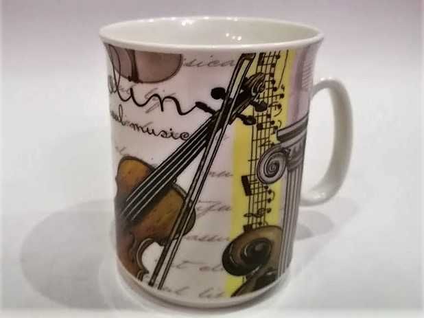 SKRZYPCE porcelanowy kubek dla muzyka kubek ze skrzypcami Zebra Music