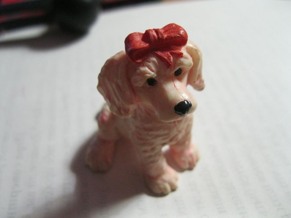 игрушка резина белый пудель milto 1993 собака песик фигурка бантик