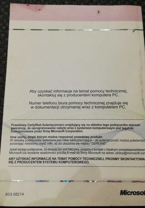 Windows NT Workstation książka z kodami