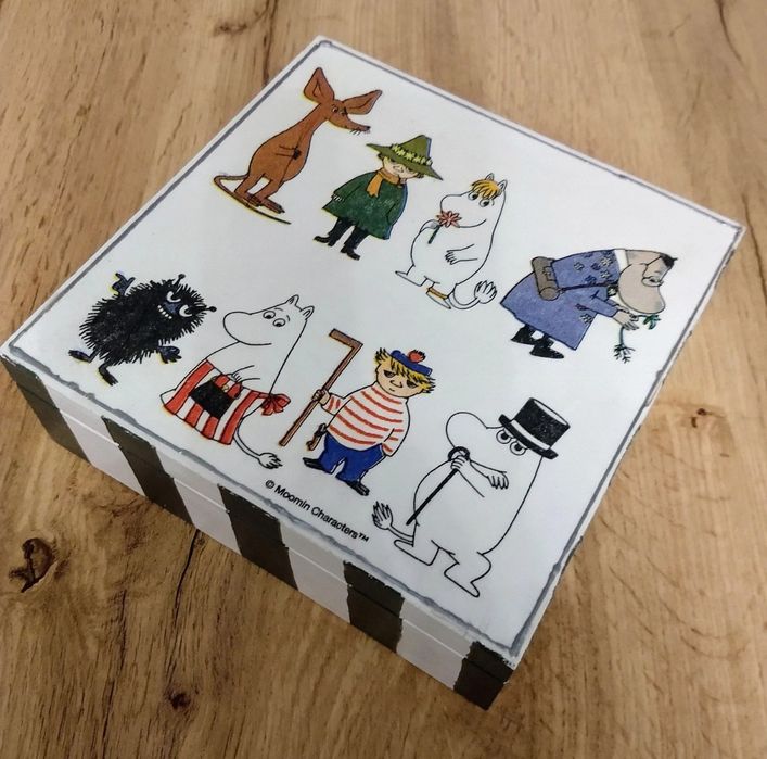 Muminki decoupage szkatułka kuferek pudełko