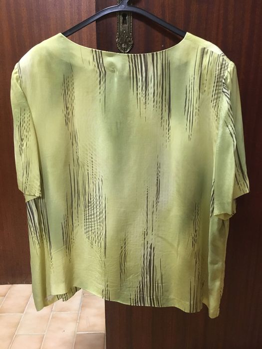 Conjunto (DALI blusa+saia) senhora, de verão, tam. 54, tons verdes