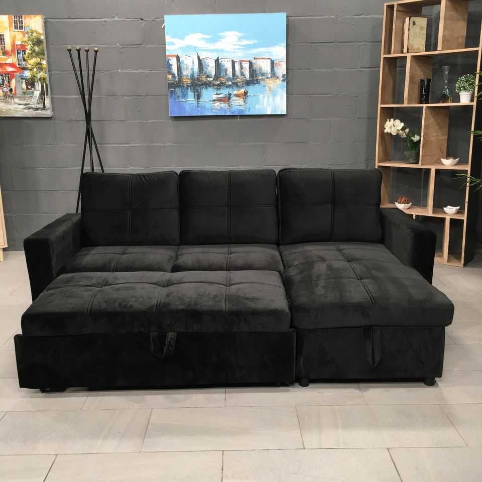 Sofá novo com cama de casal + baú - envio grátis