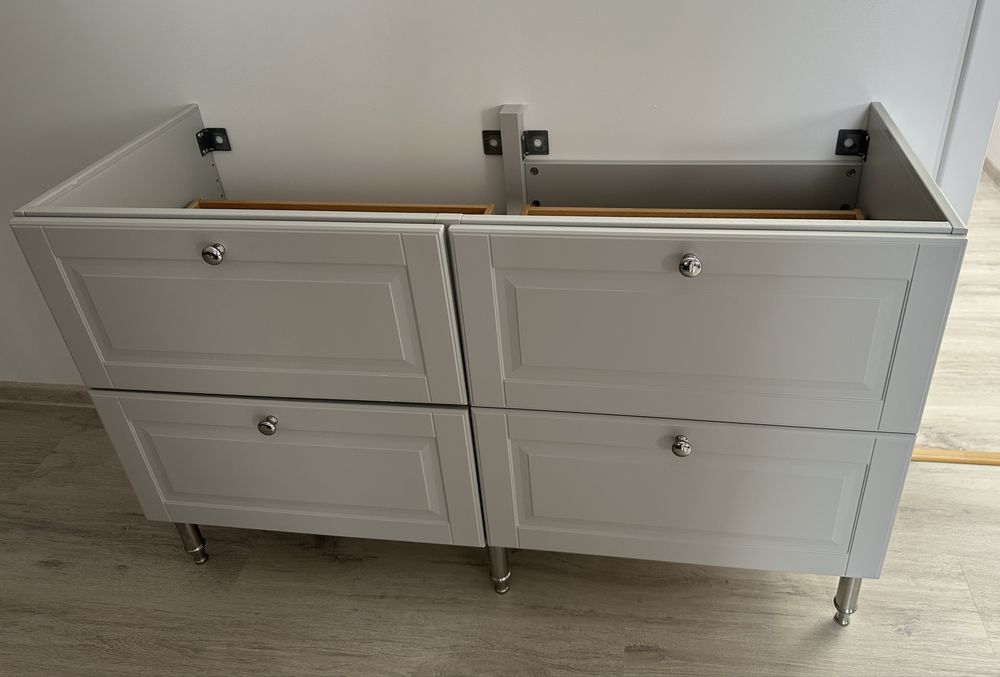 Ikea GODMORGON 120 szafka łazienkowa szara/popielata