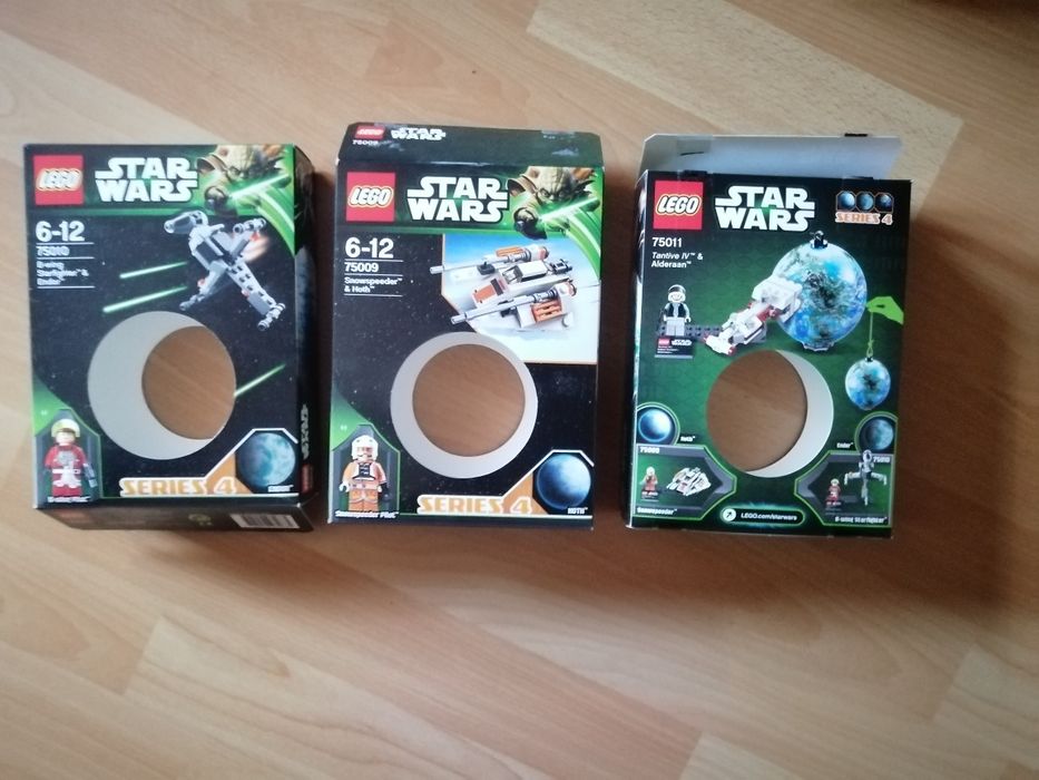 Lego pudełka po Lego Star Wars Planet Series 4 75009, 75010, 75011