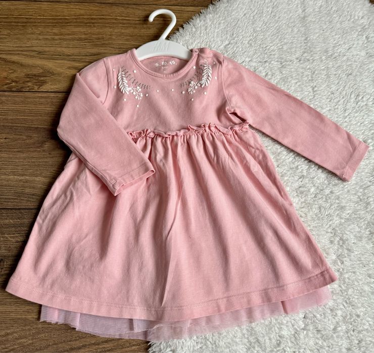 Sukienka z długim rękawem rozm. 80